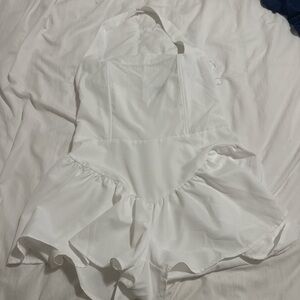 PrettyLittleThing White Halter Top